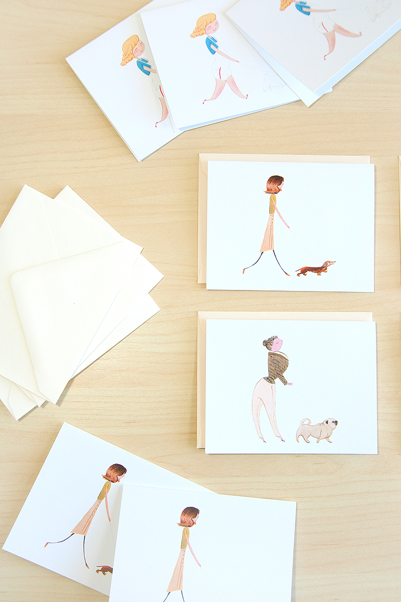 Dog Walker cards illustrated by Laura Shema