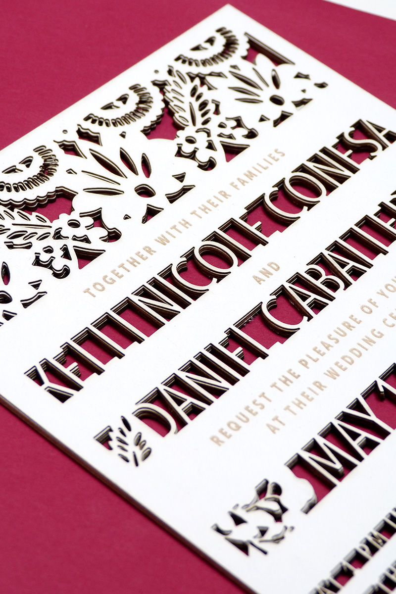 mexican cut out wedding invitations illustrated by Laura Shema for Jolly Edition