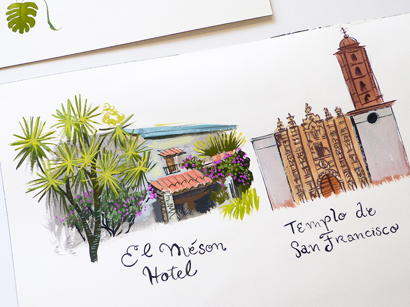 San Miguel wedding map illustrated by Laura Shema for Jolly Edition