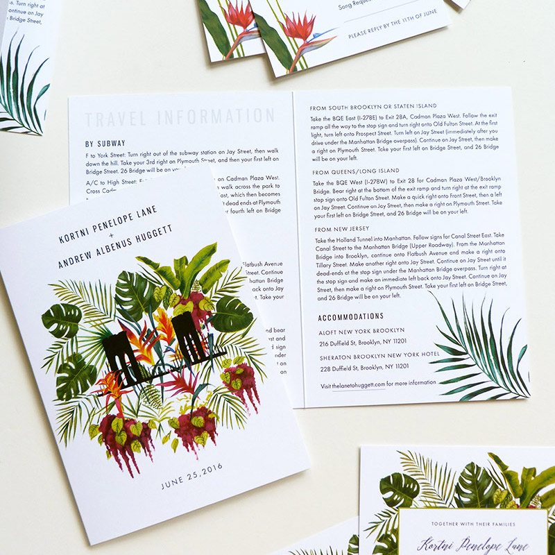 May 2016 Blog Post - new york tropical invitations illustrated by Laura Shema for @Jolly Edition