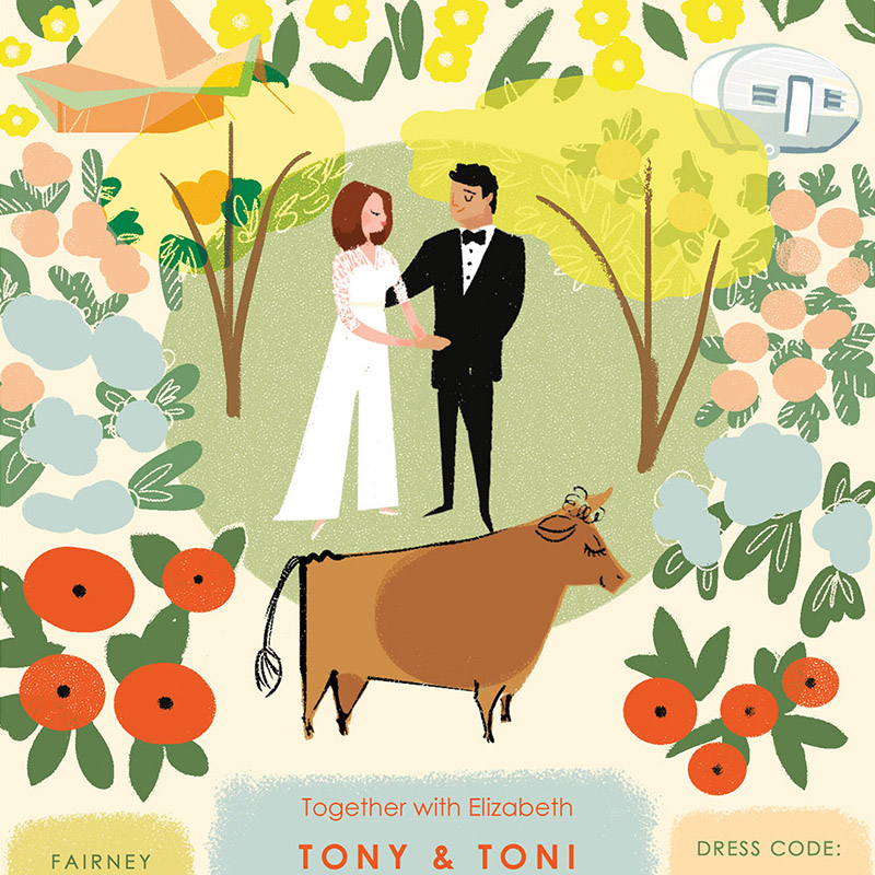 Jolly Edition July 2016 New Zealand wedding stationery Illustration by Laura Shema for Jolly Edition.