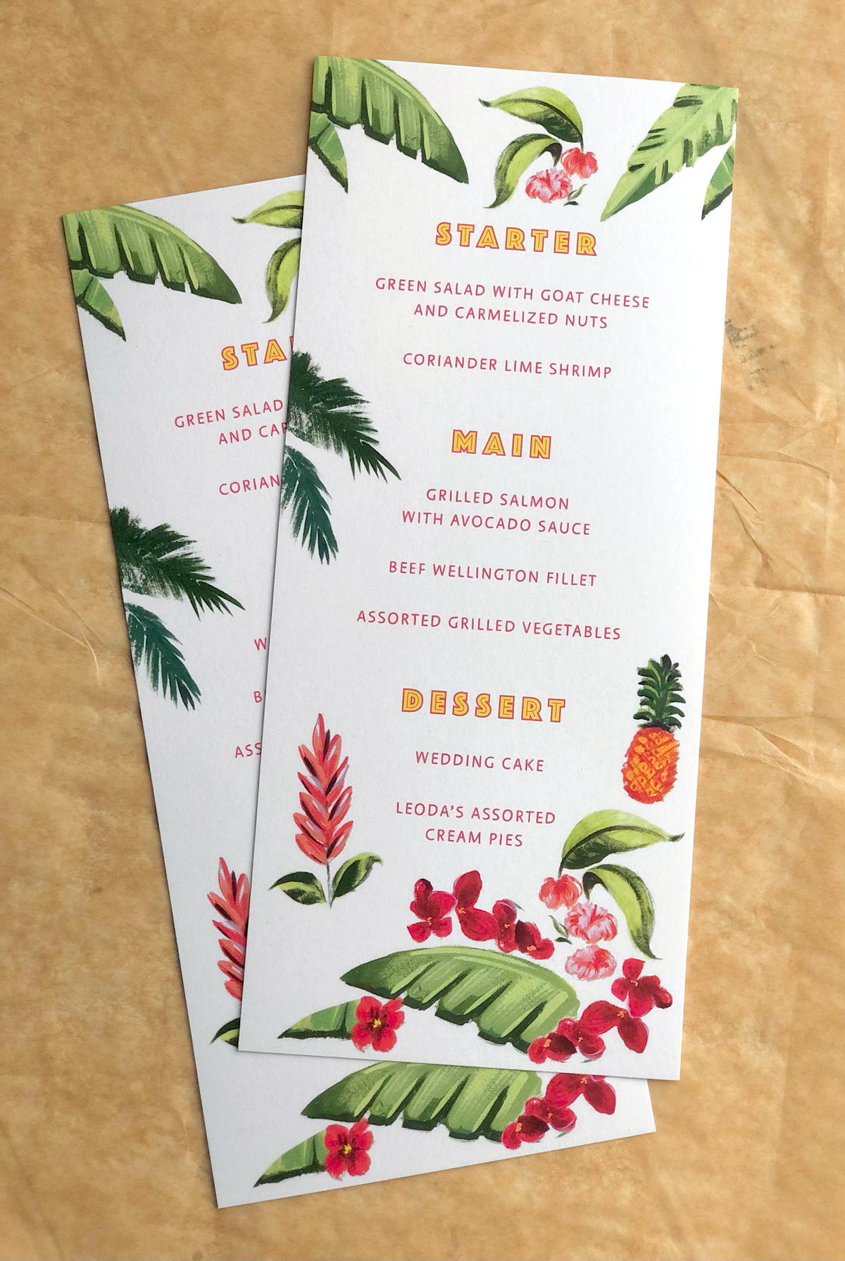jolly edition custom illustrated Hawaiian menu