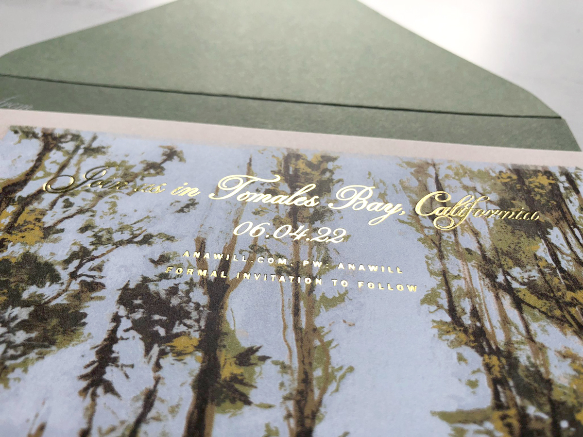 jolly edition save the date gold foil press